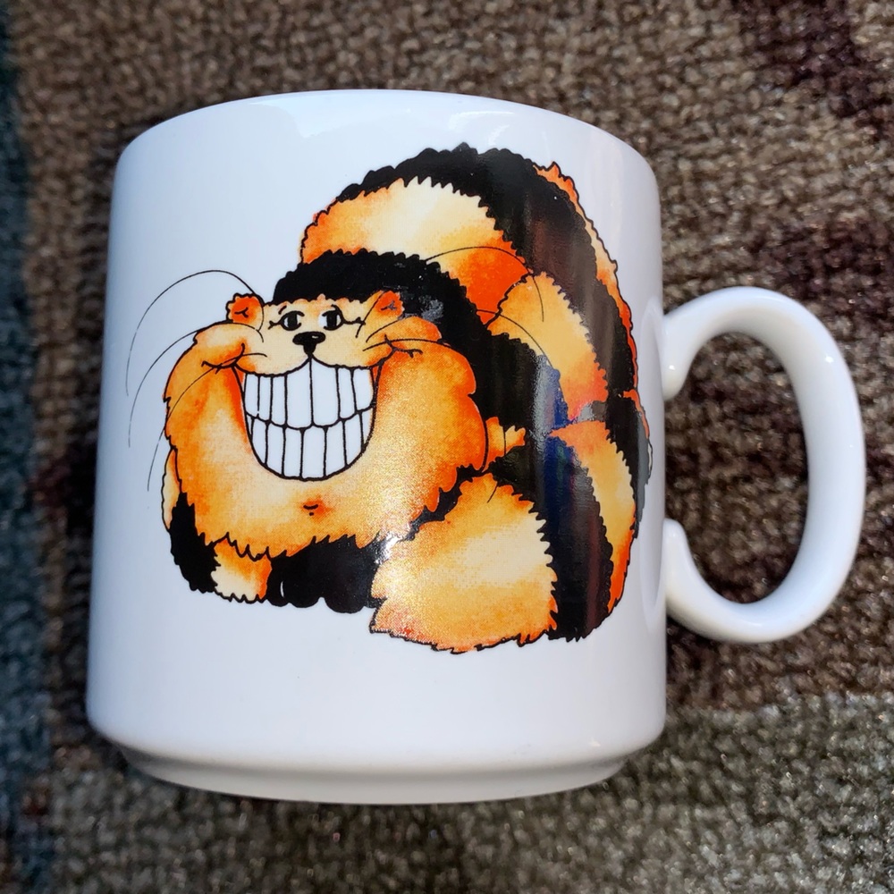 ⭐️RUSSCheshire Cat Ceramic Coffee Mug 3.5" KEEP SMILING VINTAGE  Russ Berrie